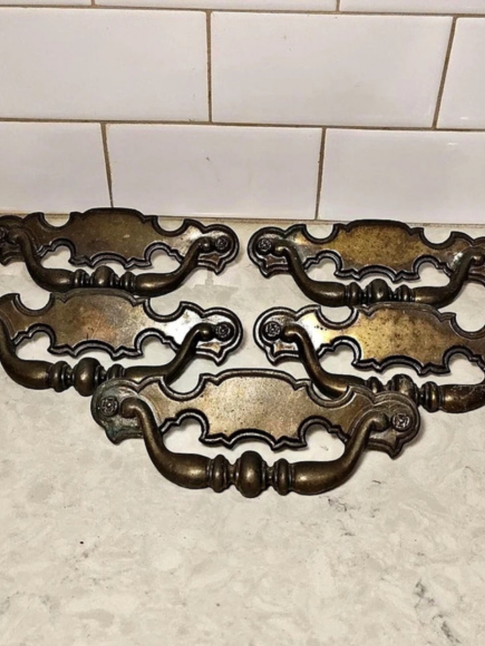 Keeler Brass Co N 08627 Set of 5 Vintage Drawer Pulls
